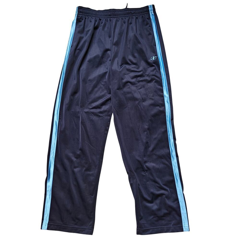 NordicTrack Navy Track Pants Men’s Large L – Side-Stripe Warm-Up Athletic Pants
